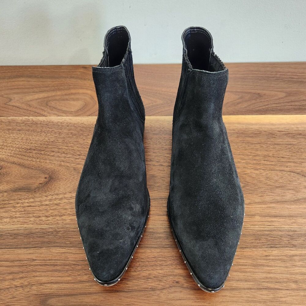 Rebecca Minkoff Madysin Black Suede Leather Ankle Bootie Boot Fall Winter Size 6 - Picture 5 of 9